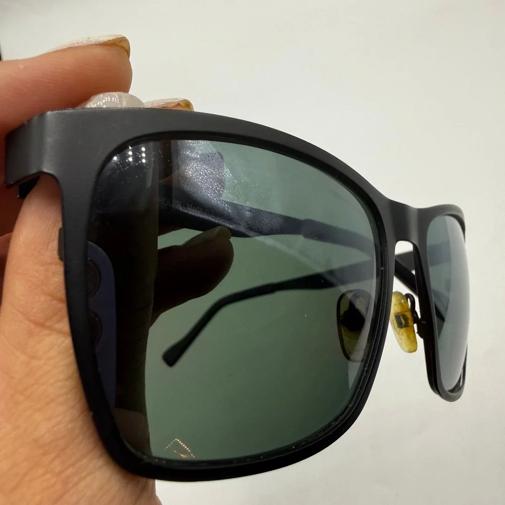 SEE Eyewear 2552 Polar Matte Black Rectangular Polarized Sunglasses Italy C1